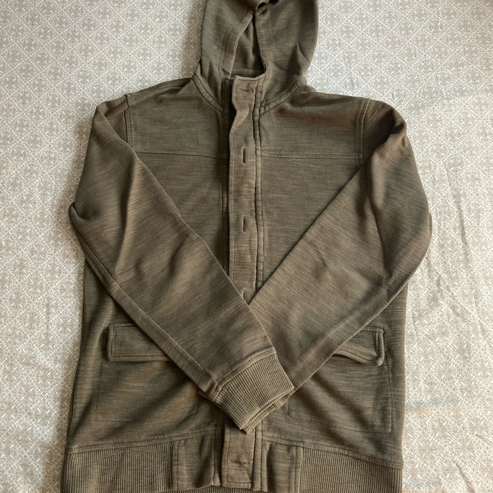 EUC brown Banana Republic zip up hooded sweater, size S.